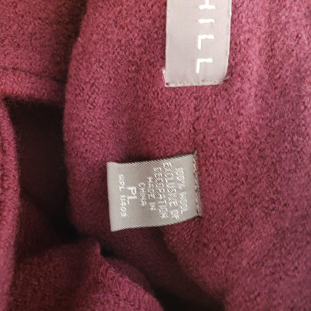 Kate Hill Wool Sweater Jacket Crocheted Details & Buttons Magenta Size Large P - Picture 8 of 9